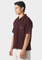 WAFFLE POLO DEEP MAROON