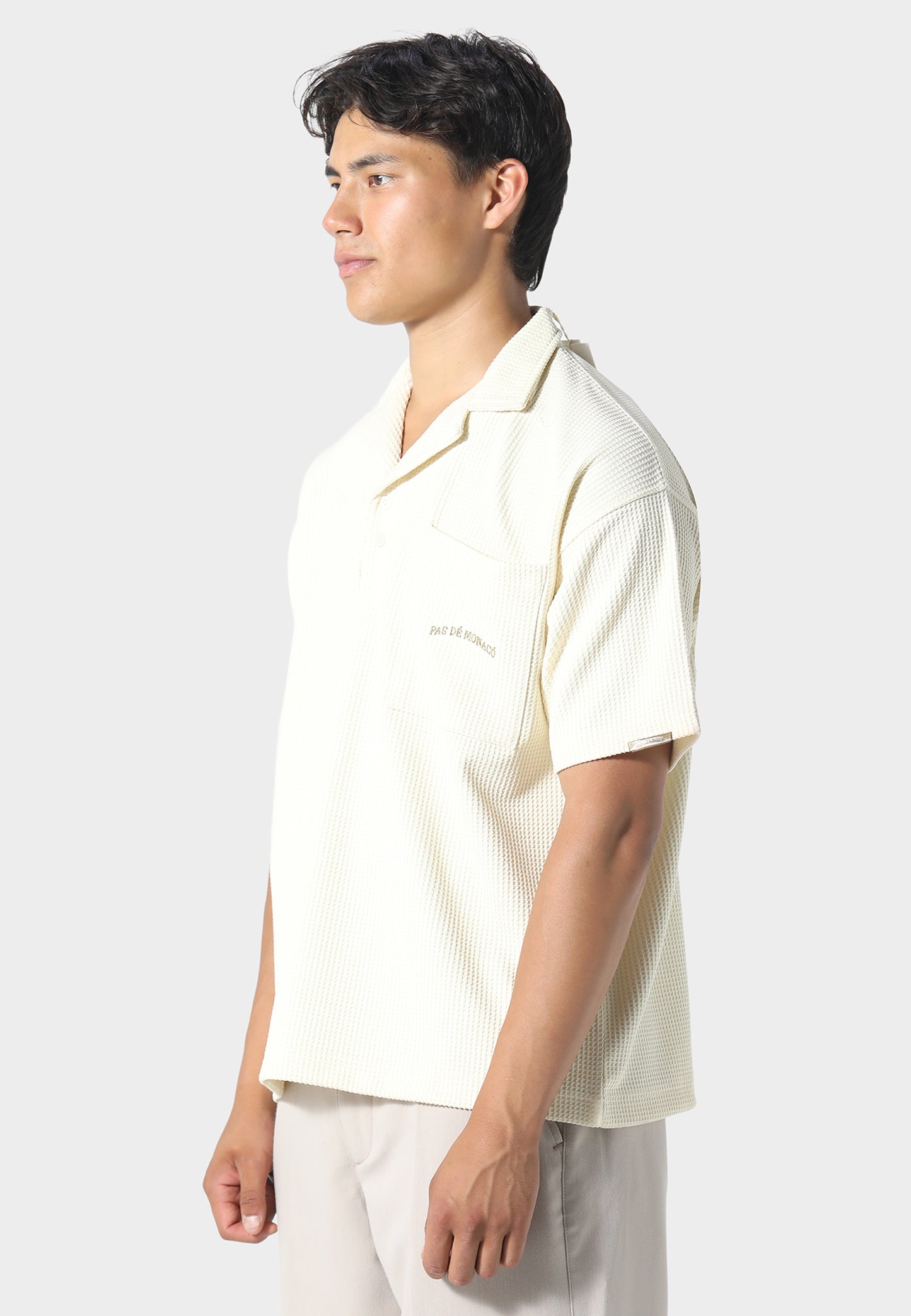 WAFFLE POLO OFF WHITE