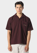 WAFFLE POLO DEEP MAROON