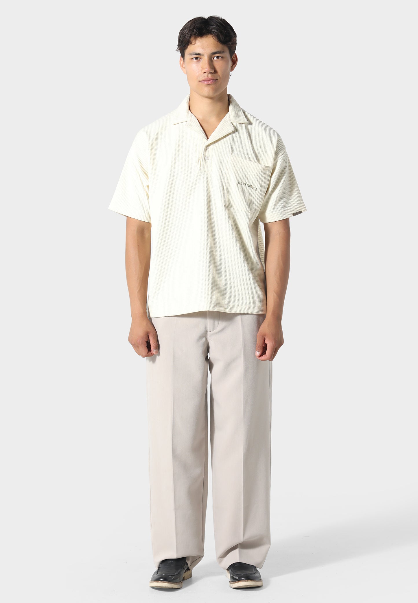 WAFFLE POLO OFF WHITE