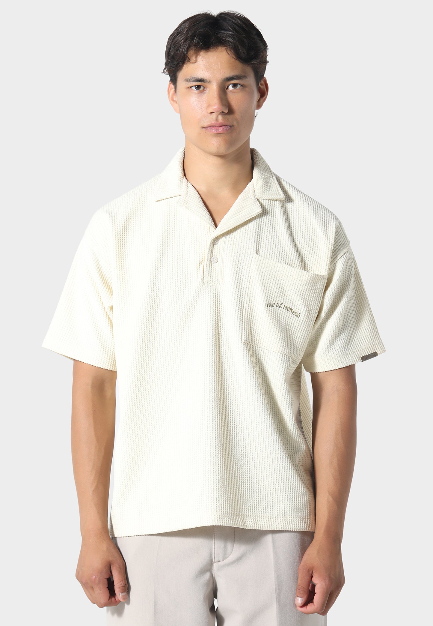 WAFFLE POLO OFF WHITE