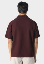WAFFLE POLO DEEP MAROON