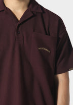 WAFFLE POLO DEEP MAROON